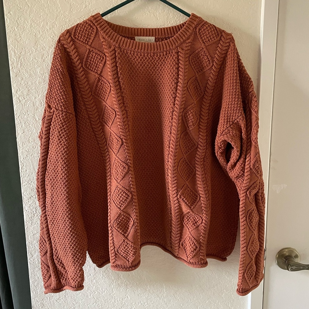 Tradlands Terracotta Cable Knit Sweater